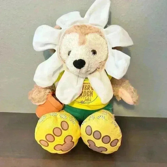 Rare Duffy Disney Plush Bear 2015 Epcot Flower Garden Festival Mickey Mouse - Picture 1 of 6